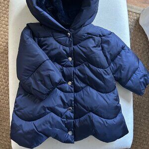 NWT JACADI Kids' Girl Padded Jacket In Navy, 18 months
